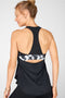 ECO-CONSCIOUS BUILT-IN BRA TANK - BLACK/STATIC
